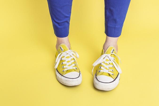 Yellow Shoes, solid background