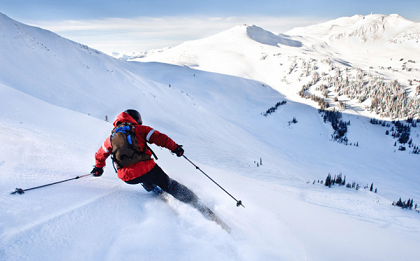 Skiing downhill